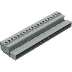 Pin header, 20 pole, pitch 5 mm, angled, gray, 231-620/018-000