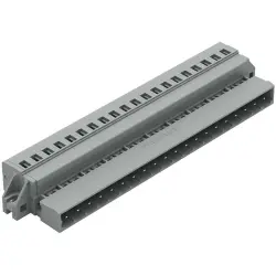 Pin header, 20 pole, pitch 5 mm, angled, gray, 231-620/019-000