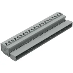 Pin header, 21 pole, pitch 5 mm, angled, gray, 231-621