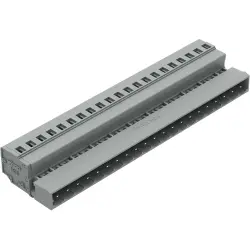 Pin header, 21 pole, pitch 5 mm, angled, gray, 231-621/018-000