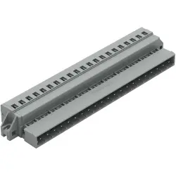 Pin header, 21 pole, pitch 5 mm, angled, gray, 231-621/019-000