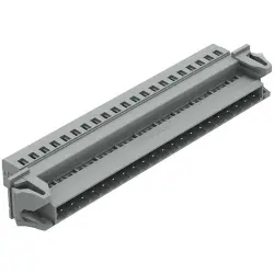 Pin header, 21 pole, pitch 5 mm, angled, gray, 231-621/114-000