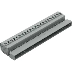 Pin header, 22 pole, pitch 5 mm, angled, gray, 231-622