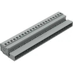 Pin header, 22 pole, pitch 5 mm, angled, gray, 231-622/018-000