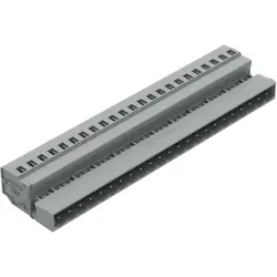 Pin header, 23 pole, pitch 5 mm, angled, gray, 231-623/018-000