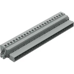Pin header, 23 pole, pitch 5 mm, angled, gray, 231-623/019-000