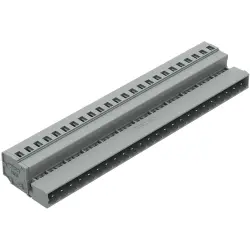Pin header, 24 pole, pitch 5 mm, angled, gray, 231-624/018-000