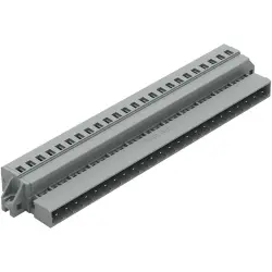 Pin header, 24 pole, pitch 5 mm, angled, gray, 231-624/019-000