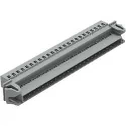 Pin header, 24 pole, pitch 5 mm, angled, gray, 231-624/114-000