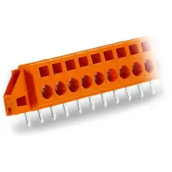 Connector, 2 pole, pitch 5.08 mm, angled, orange, 231-632/023-000