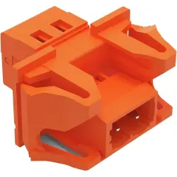 Pin header, 2 pole, pitch 5.08 mm, angled, orange, 231-632/114-000