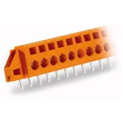 Connector, 12 pole, pitch 5.08 mm, straight, orange, 231-642/017-000