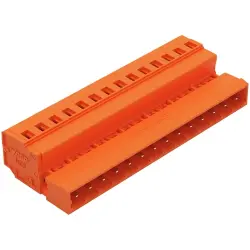 Pin header, 14 pole, pitch 5.08 mm, angled, orange, 231-644