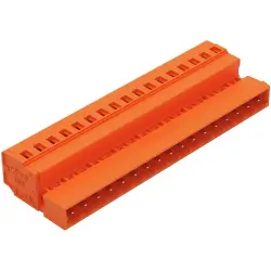 Pin header, 17 pole, pitch 5.08 mm, angled, orange, 231-647