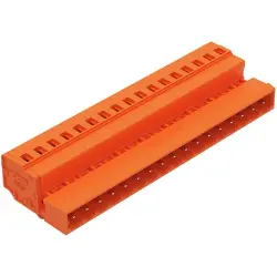 Pin header, 17 pole, pitch 5.08 mm, angled, orange, 231-647/018-000