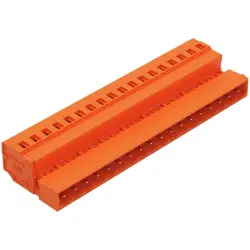 Pin header, 19 pole, pitch 5.08 mm, angled, orange, 231-648