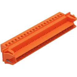 Pin header, 20 pole, pitch 5.08 mm, angled, orange, 231-650/114-000