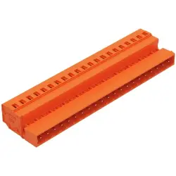 Pin header, 21 pole, pitch 5.08 mm, angled, orange, 231-651/018-000
