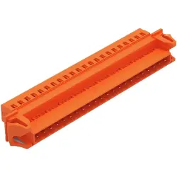 Pin header, 22 pole, pitch 5.08 mm, angled, orange, 231-652/114-000