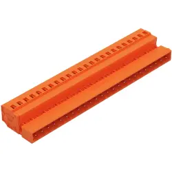 Pin header, 24 pole, pitch 5.08 mm, angled, orange, 231-654