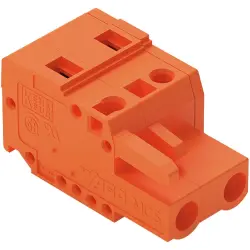 Socket header, 2 pole, pitch 7.62 mm, angled, orange, 231-702/026-000