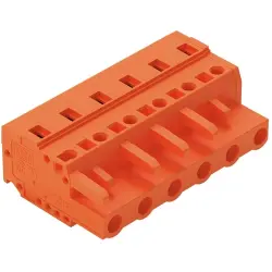 Socket header, 6 pole, pitch 7.62 mm, angled, orange, 231-706/026-000