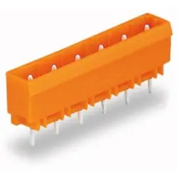 Pin header, 6 pole, pitch 7.62 mm, straight, orange, 231-766/001-000