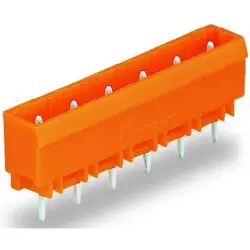 Pin header, 7 pole, pitch 7.62 mm, straight, orange, 231-767/001-000