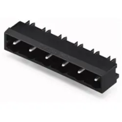 Pin header, 3 pole, pitch 7.5 mm, angled, black, 231-833/001-000/105-604