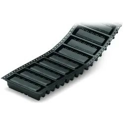 Pin header, 6 pole, pitch 7.5 mm, angled, black, 231-836/001-000/105-604/997-409