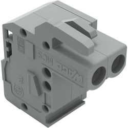 Socket header, 2 pole, pitch 5 mm, angled, gray, 232-102/026-000