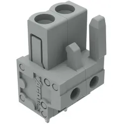 Socket header, 2 pole, pitch 5 mm, straight, gray, 232-132