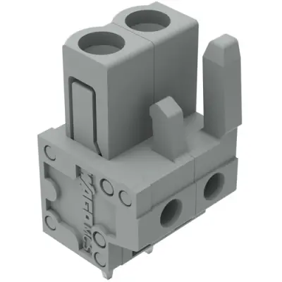 Socket header, 2 pole, pitch 5 mm, straight, gray, 232-132 - 1