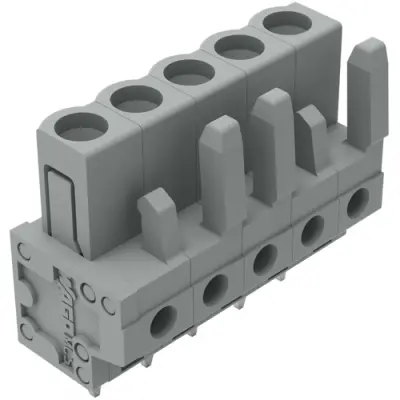 Socket header, 5 pole, pitch 5 mm, straight, gray, 232-135 - 1