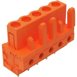 Socket header, 5 pole, pitch 5.08 mm, straight, orange, 232-165