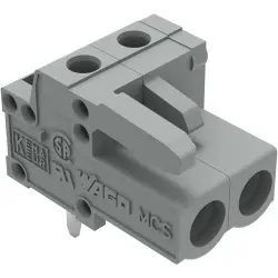 Socket header, 2 pole, pitch 5 mm, angled, gray, 232-232
