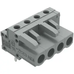 Socket header, 4 pole, pitch 5 mm, angled, gray, 232-234