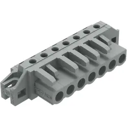 Socket header, 7 pole, pitch 5 mm, angled, gray, 232-237/031-000