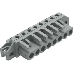 Socket header, 8 pole, pitch 5 mm, angled, gray, 232-238/031-000
