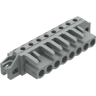 Socket header, 8 pole, pitch 5 mm, angled, gray, 232-238/031-000 - 1