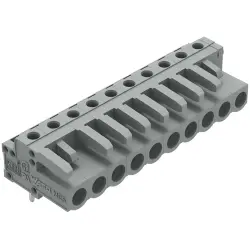 Socket header, 10 pole, pitch 5 mm, angled, gray, 232-240