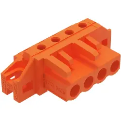 Socket header, 4 pole, pitch 5.08 mm, angled, orange, 232-264/031-000