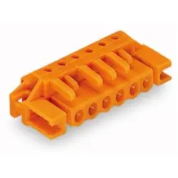 Socket header, 6 pole, pitch 5.08 mm, angled, orange, 232-266/047-000