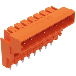 Pin header, 8 pole, pitch 5.08 mm, angled, orange, 232-368