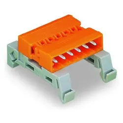 Connecting pin header, 2 pole, pitch 5.08 mm, straight, orange, 232-532/007-000