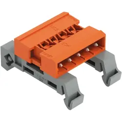 Connecting pin header, 5 pole, pitch 5.08 mm, straight, orange, 232-535/007-000