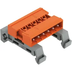 Connecting pin header, 6 pole, pitch 5.08 mm, straight, orange, 232-536/007-000