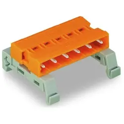 Connecting pin header, 2 pole, pitch 7.62 mm, straight, orange, 232-582/007-000