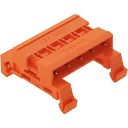 Connecting pin header, 5 pole, pitch 7.62 mm, straight, orange, 232-585/007-000