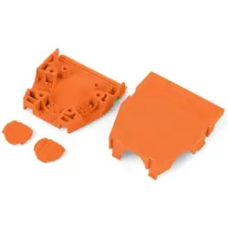 Strain relief housing for PCB connector, 232-642